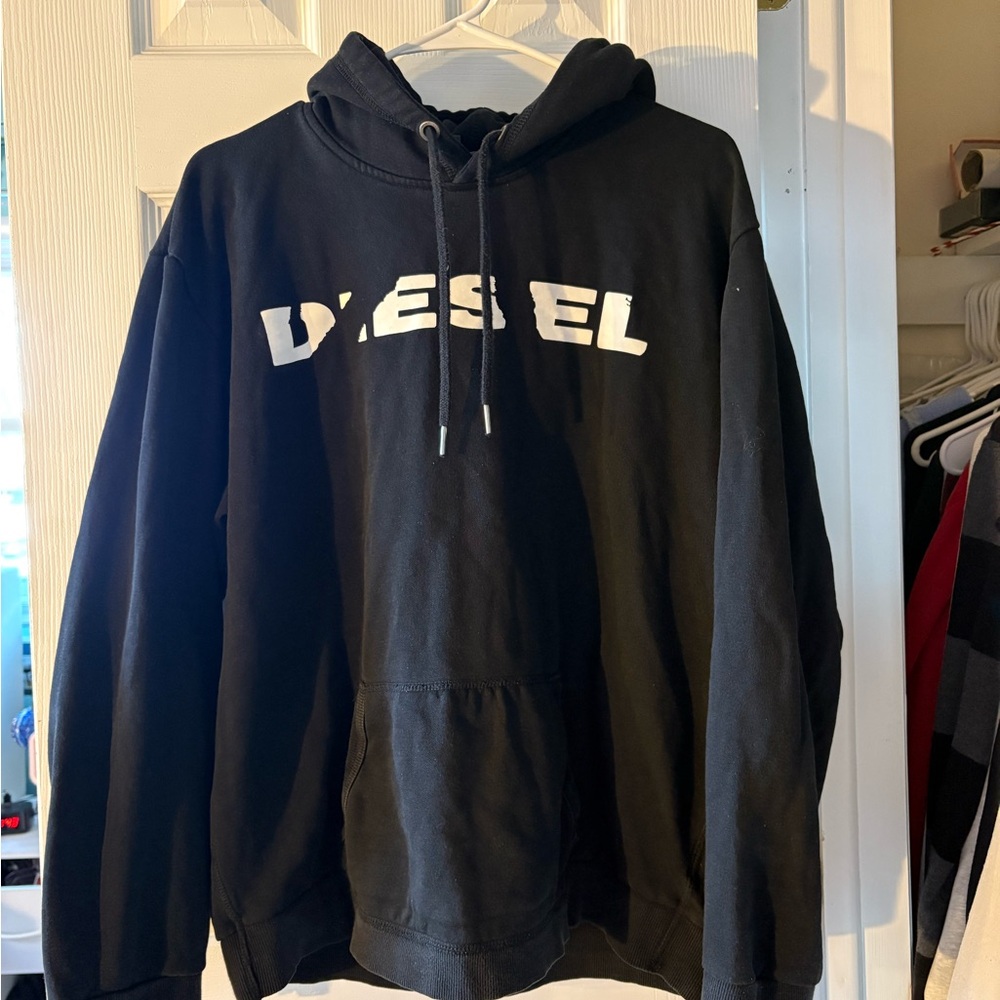 Diesel Black Hoodie with White Logo